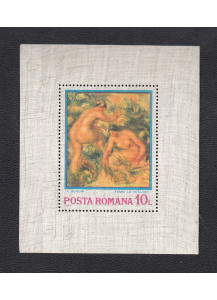 1974  Romania Foglietto Donne ai Bagni di RENOIR